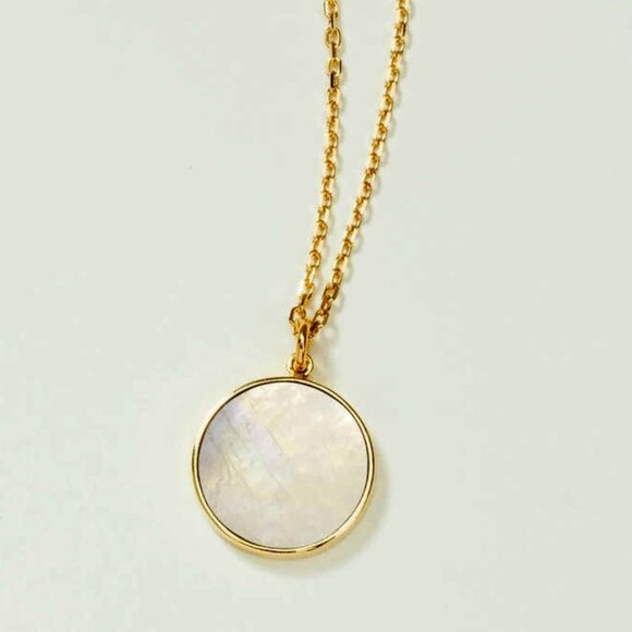 Afterglow Long Medallion Necklace- Moonstone - Picture 1 of 3